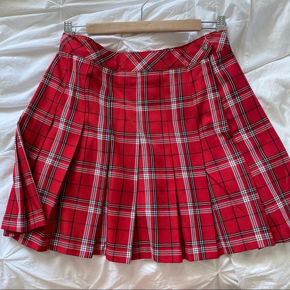Plaid pleated skirt